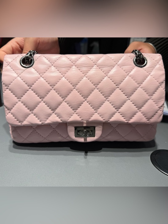 CHANEL Handbags - CHANEL 2.55 Reissue Quilted Leather Shoulder Bag in light pink with Silver Chain